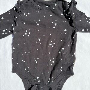 GAP Charcoal and White Bodysuit with Star Print